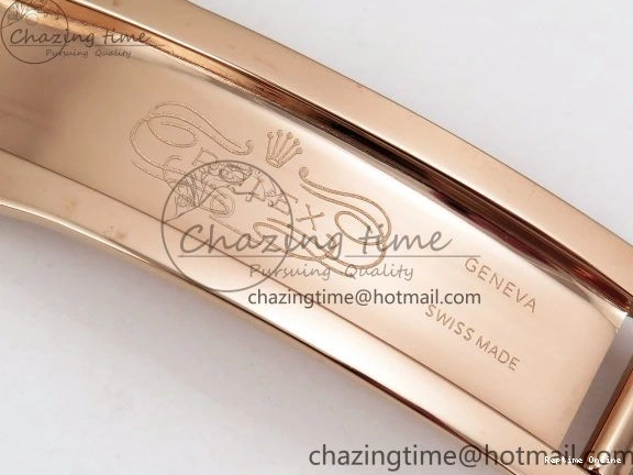 0125 SunProtective Day Date 40 RG JDF 904L Steel Brown Textured Stick Dial on President Bracelet VR3255 V3 (Gain Weight) 1359